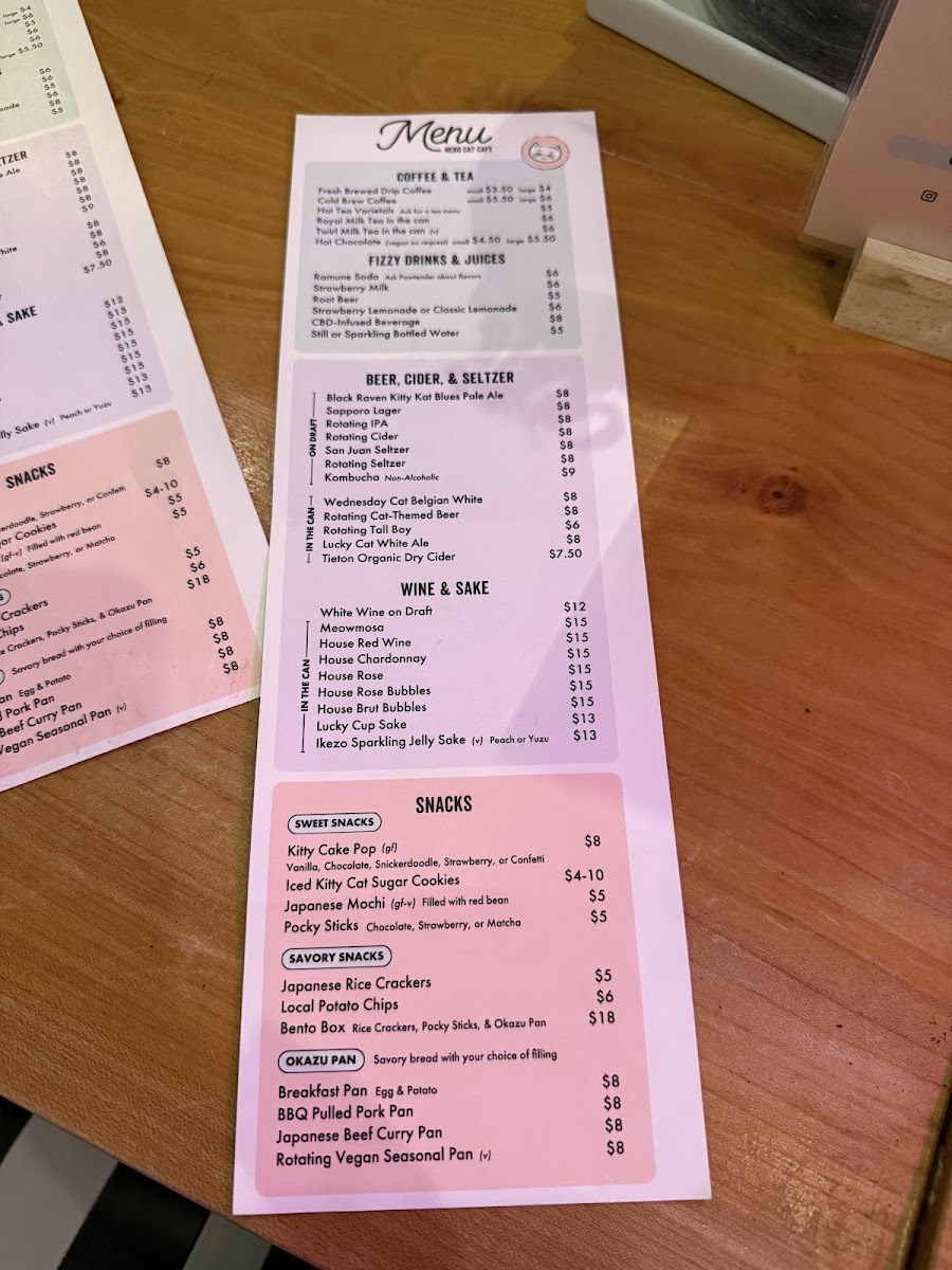 NEKO Cat Cafe Seattle Menu - Image 6